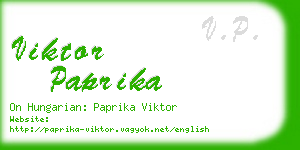 viktor paprika business card